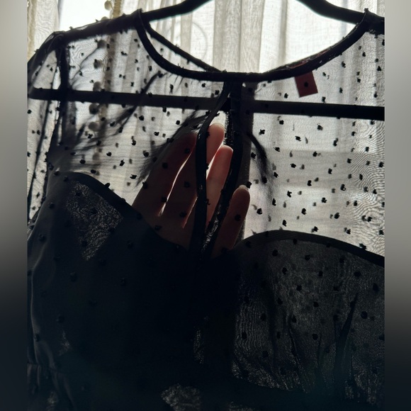 Chelsea & Violet black sheer babydoll top - sz XL - Picture 6 of 6